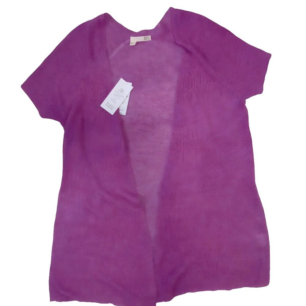 Eileen Fisher Linen Cardigan XL Purple NWT